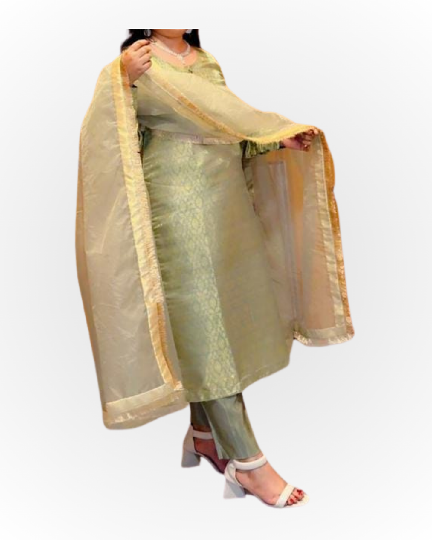 Elegant Golden Formal Wear Suit – 3 Piece Set