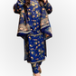 Royal Blue Floral  Formal Suit – 3 Piece Set