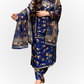 Royal Blue Floral  Formal Suit – 3 Piece Set