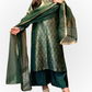 Emerald Green Jacquard Formal Suit – 3 Piece Set